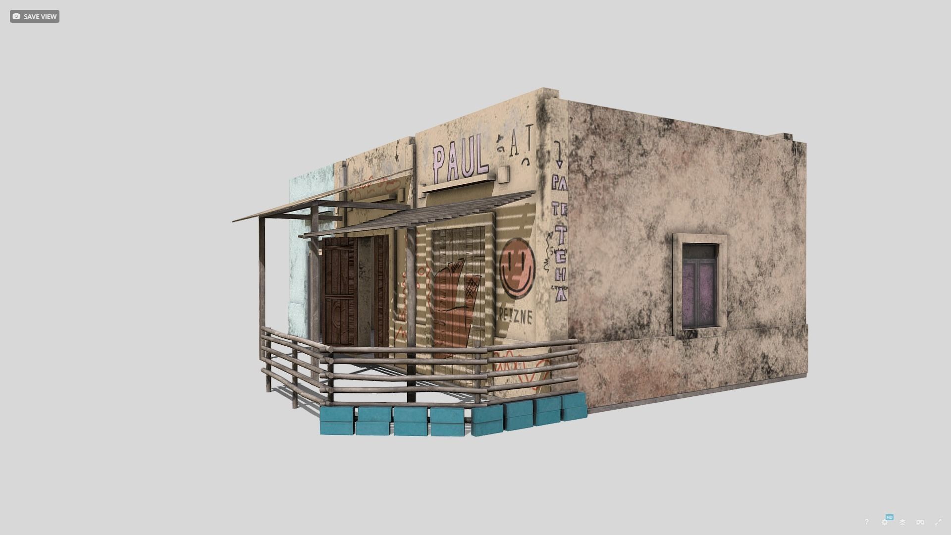 Small Building Low-poly 3D model_10