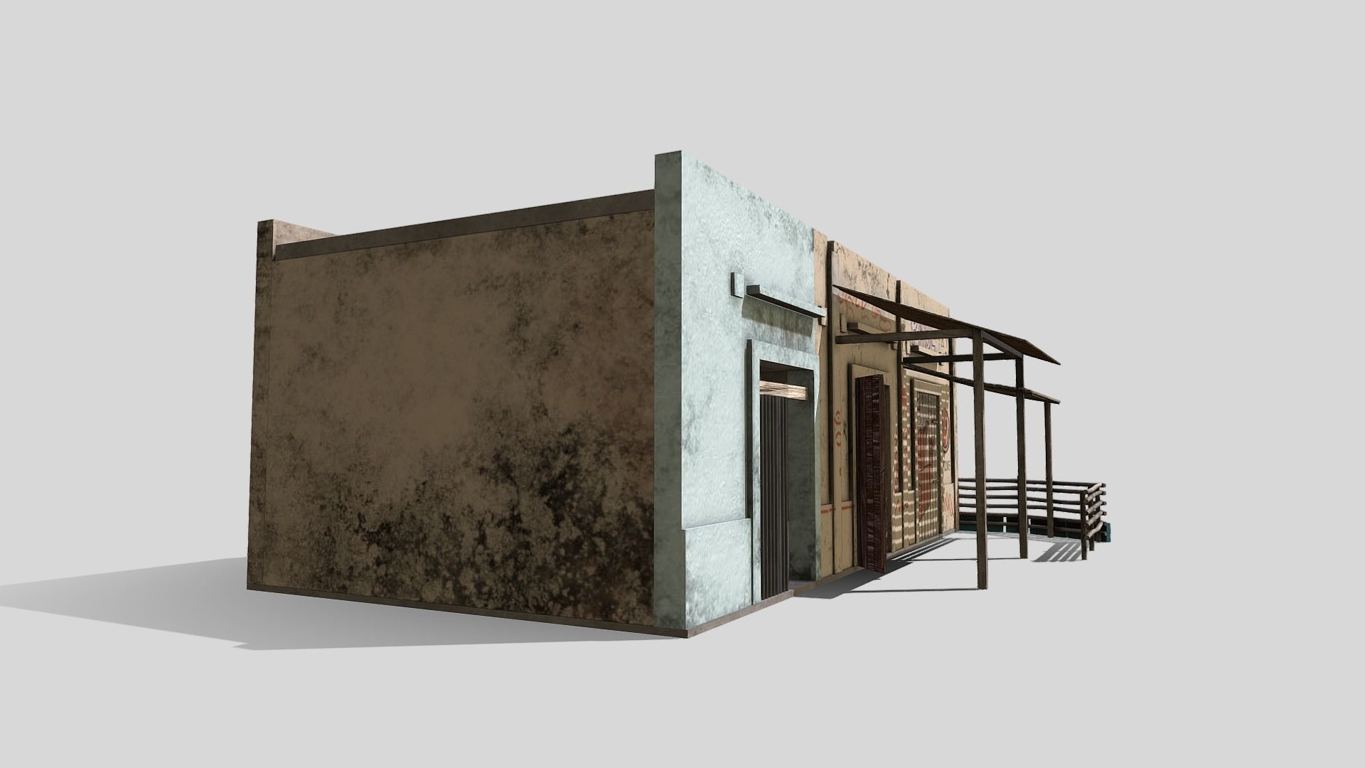 Small Building Low-poly 3D model_6
