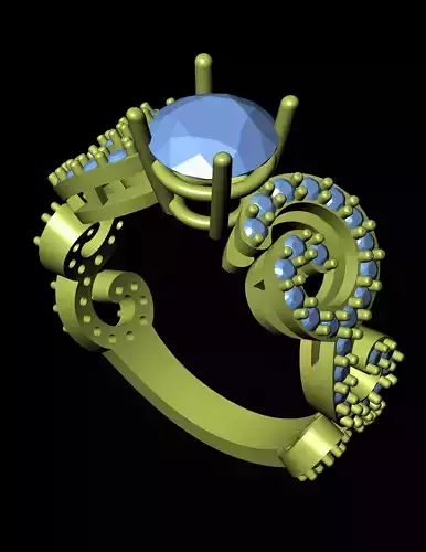 Women Cocktail Ring 3D print model