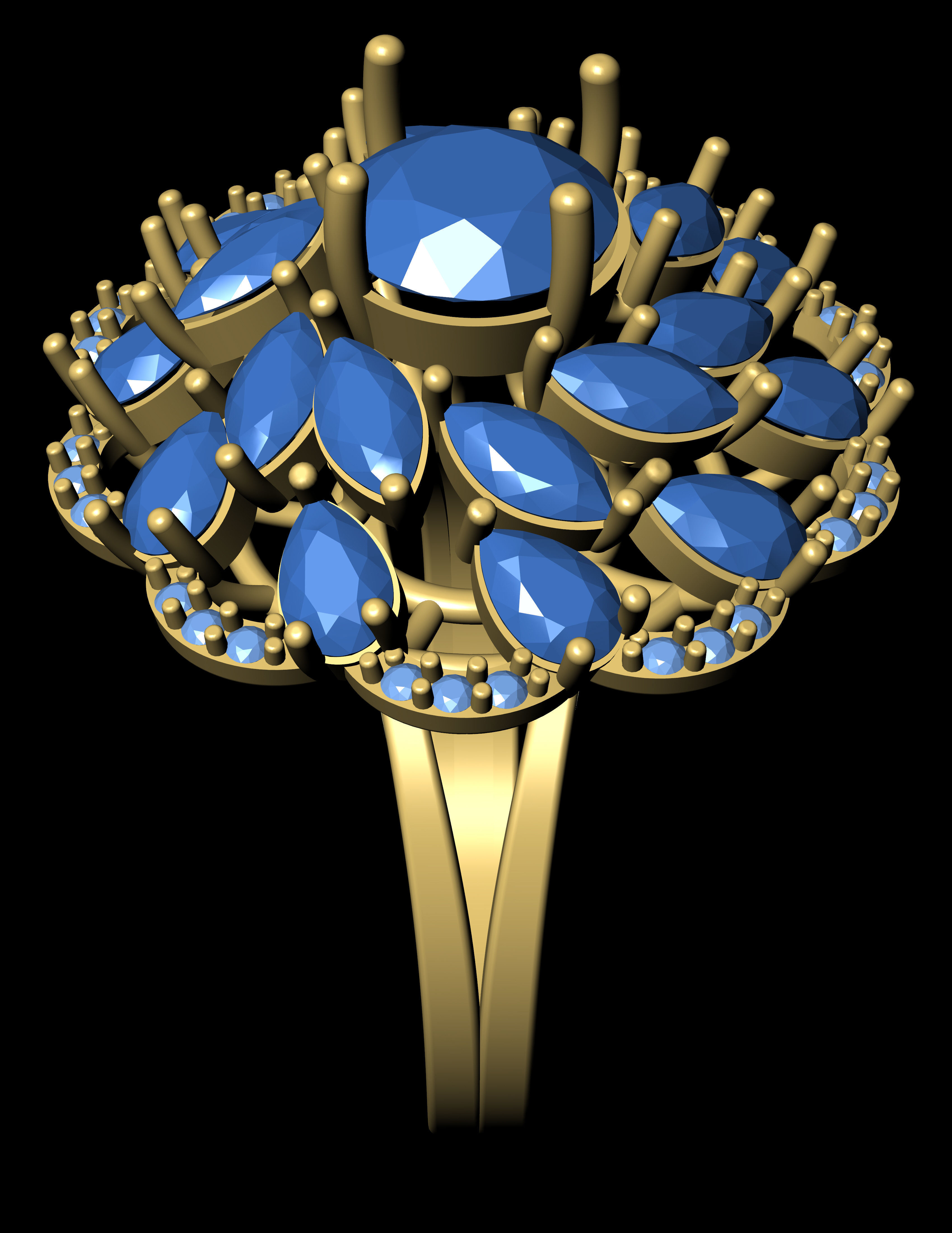 Women Cocktail Ring 3D print model 3D print model_3