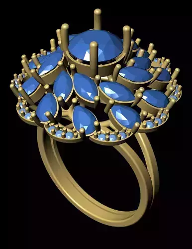 Women Cocktail Ring 3D print model