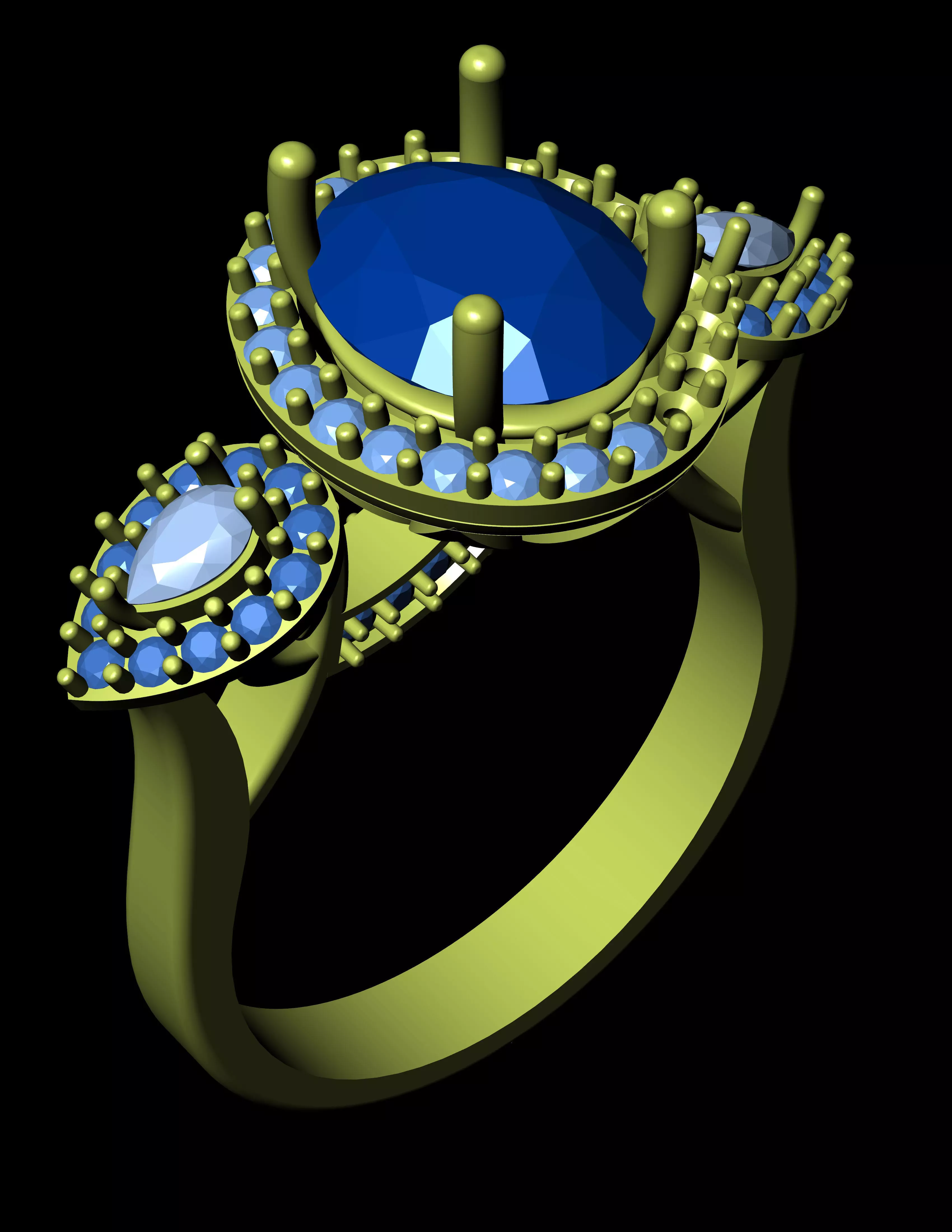 Women Cocktail Ring 3D print model 3D print model_0