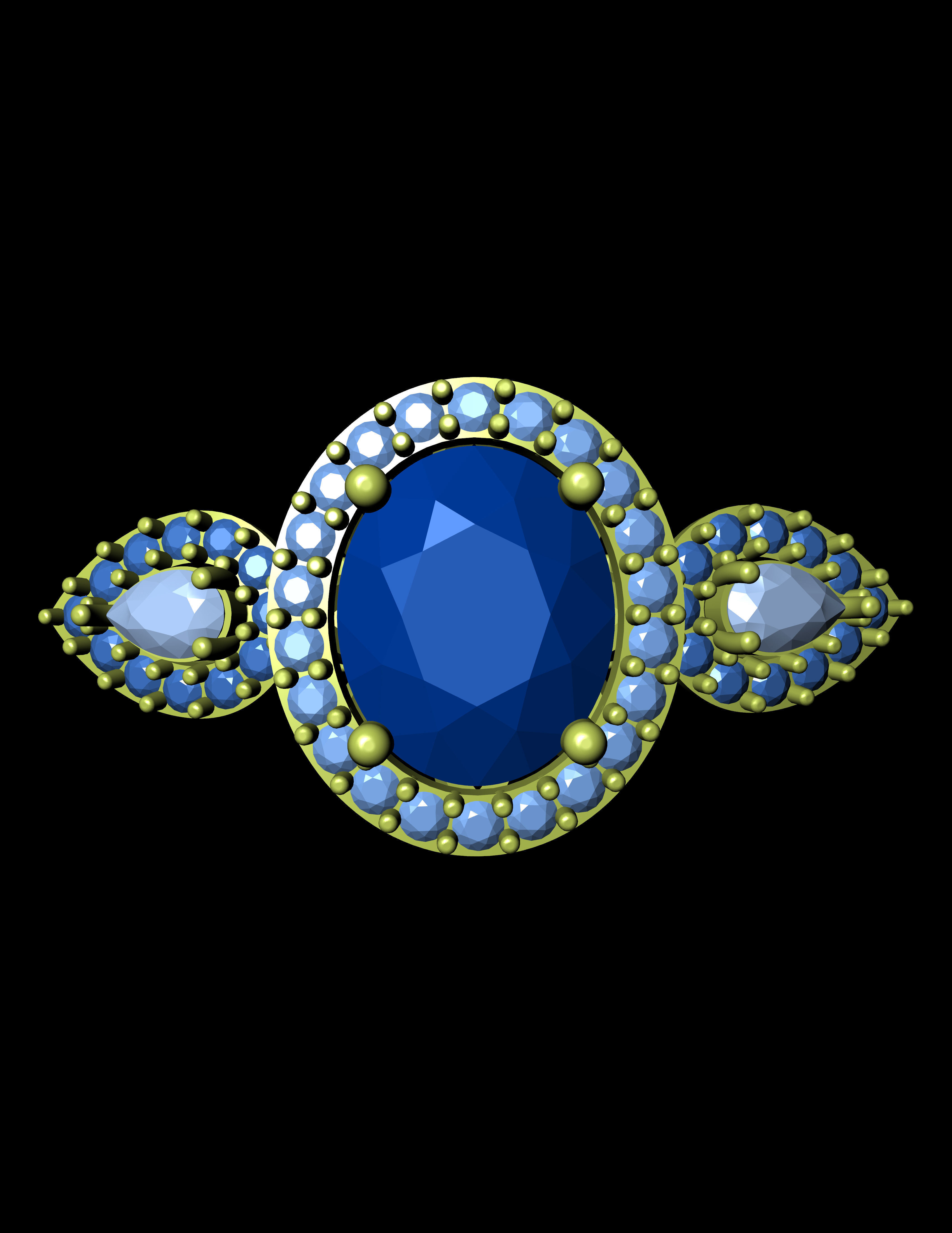 Women Cocktail Ring 3D print model 3D print model_3