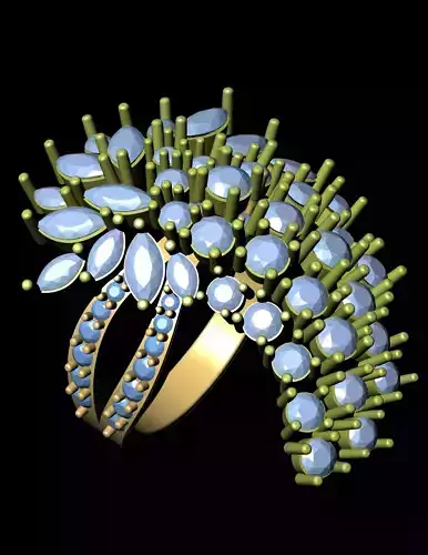 Women Cocktail Ring 3D print model