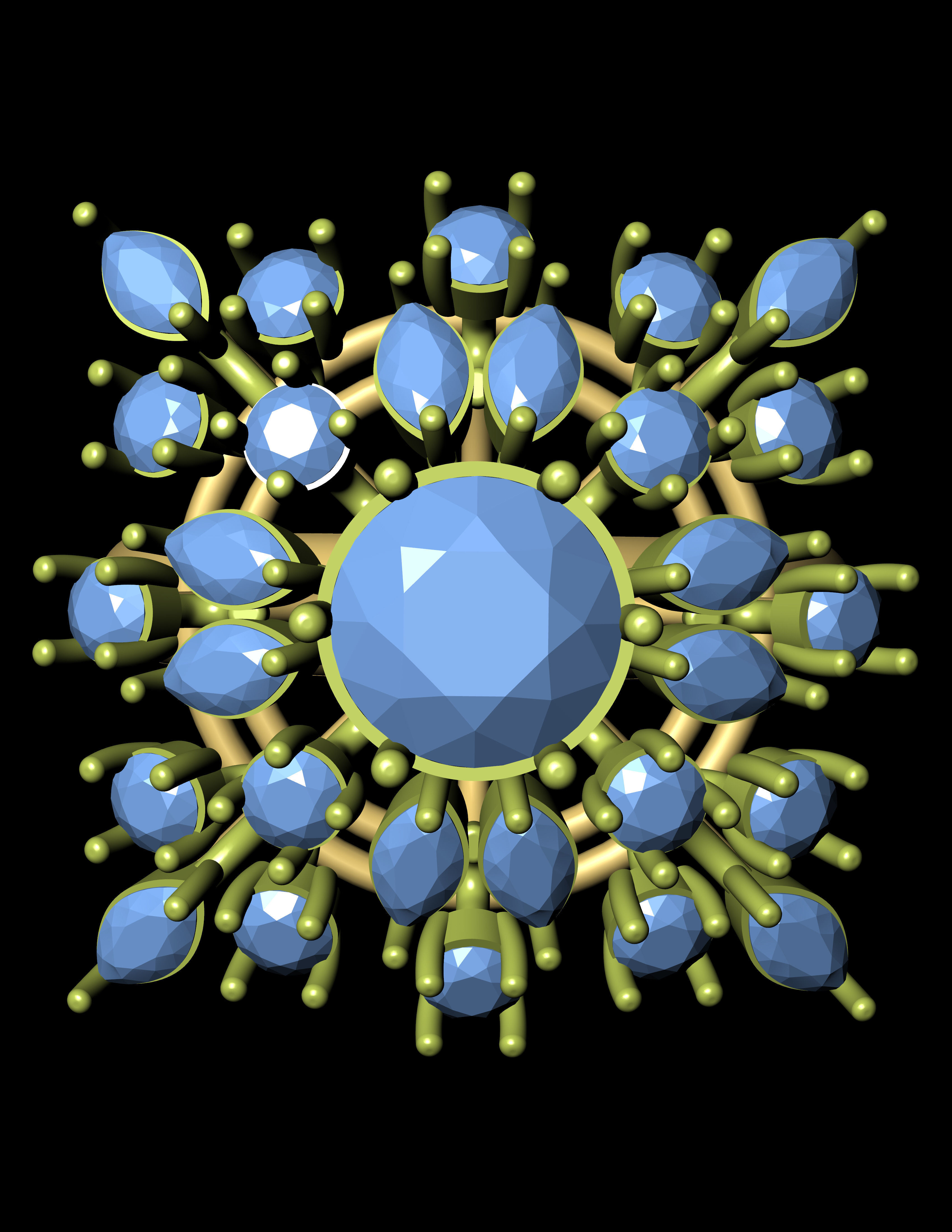 Women Cocktail Ring 3D print model 3D print model_2