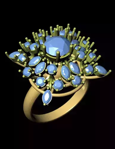 Women Cocktail Ring 3D print model