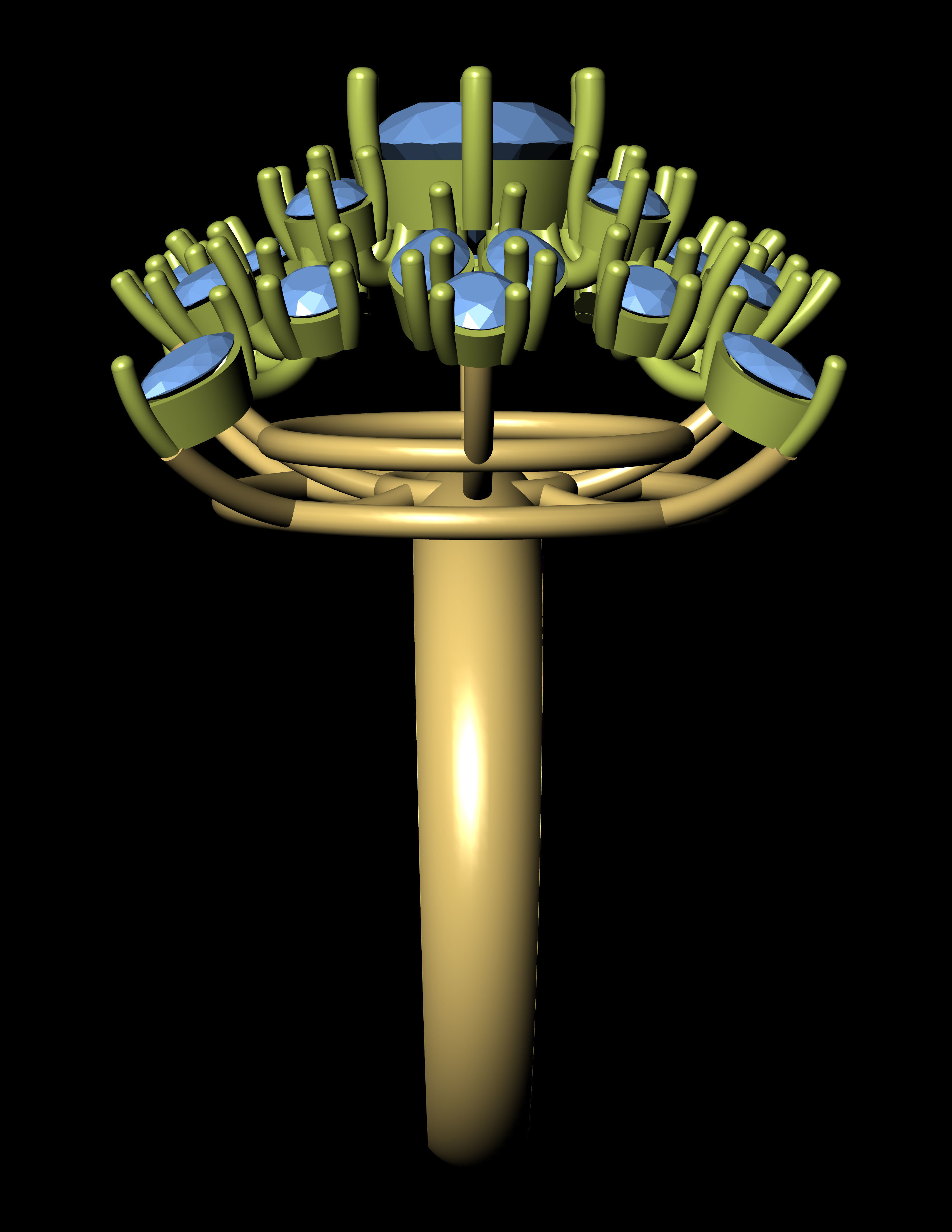 Women Cocktail Ring 3D print model 3D print model_3