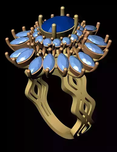 Women Cocktail Ring 3D print model