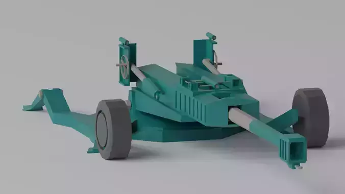 Cartoon Lowpoly M777 Howitzer