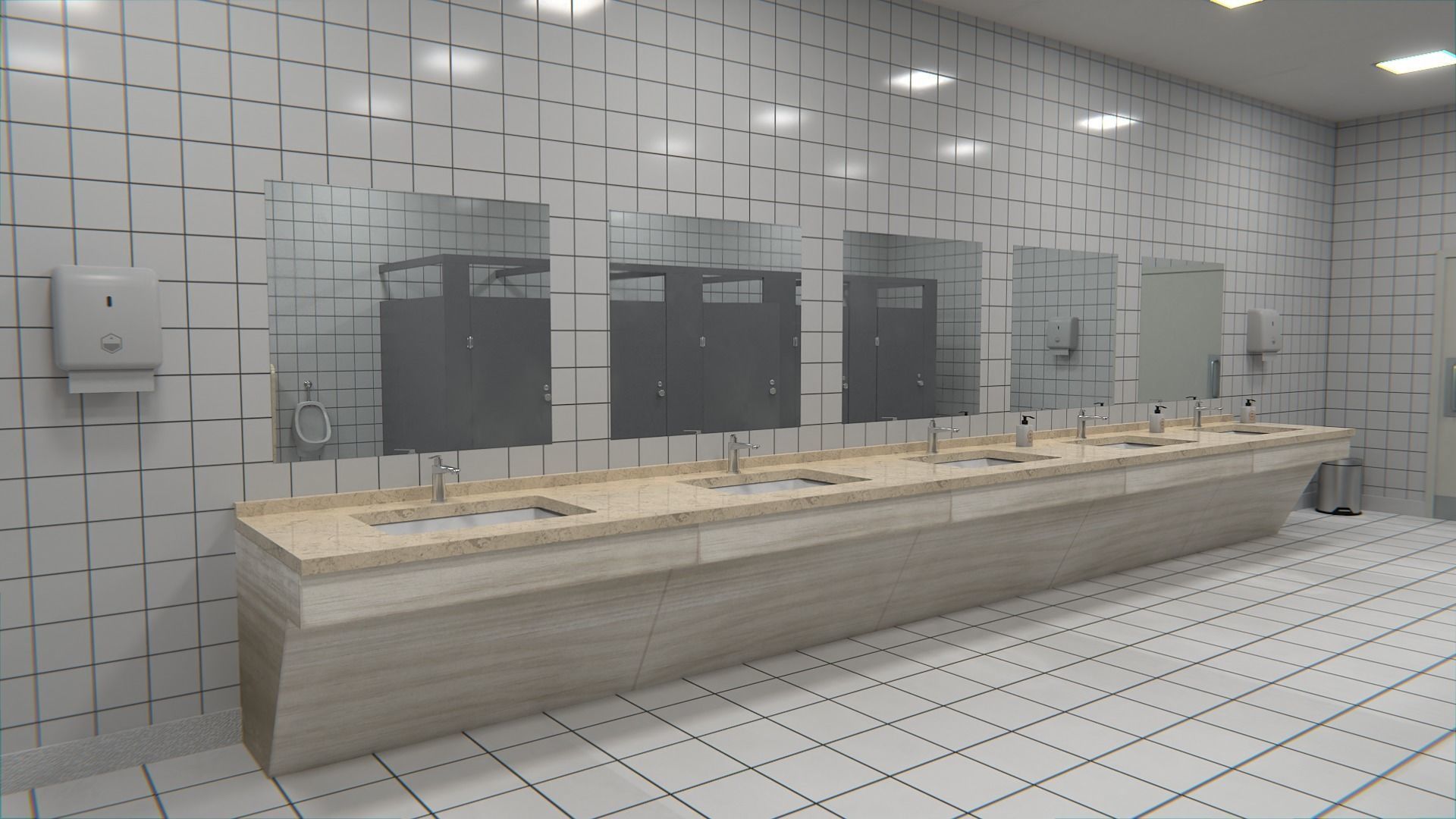 Public Restroom Modular Pack Low-poly 3D model_2