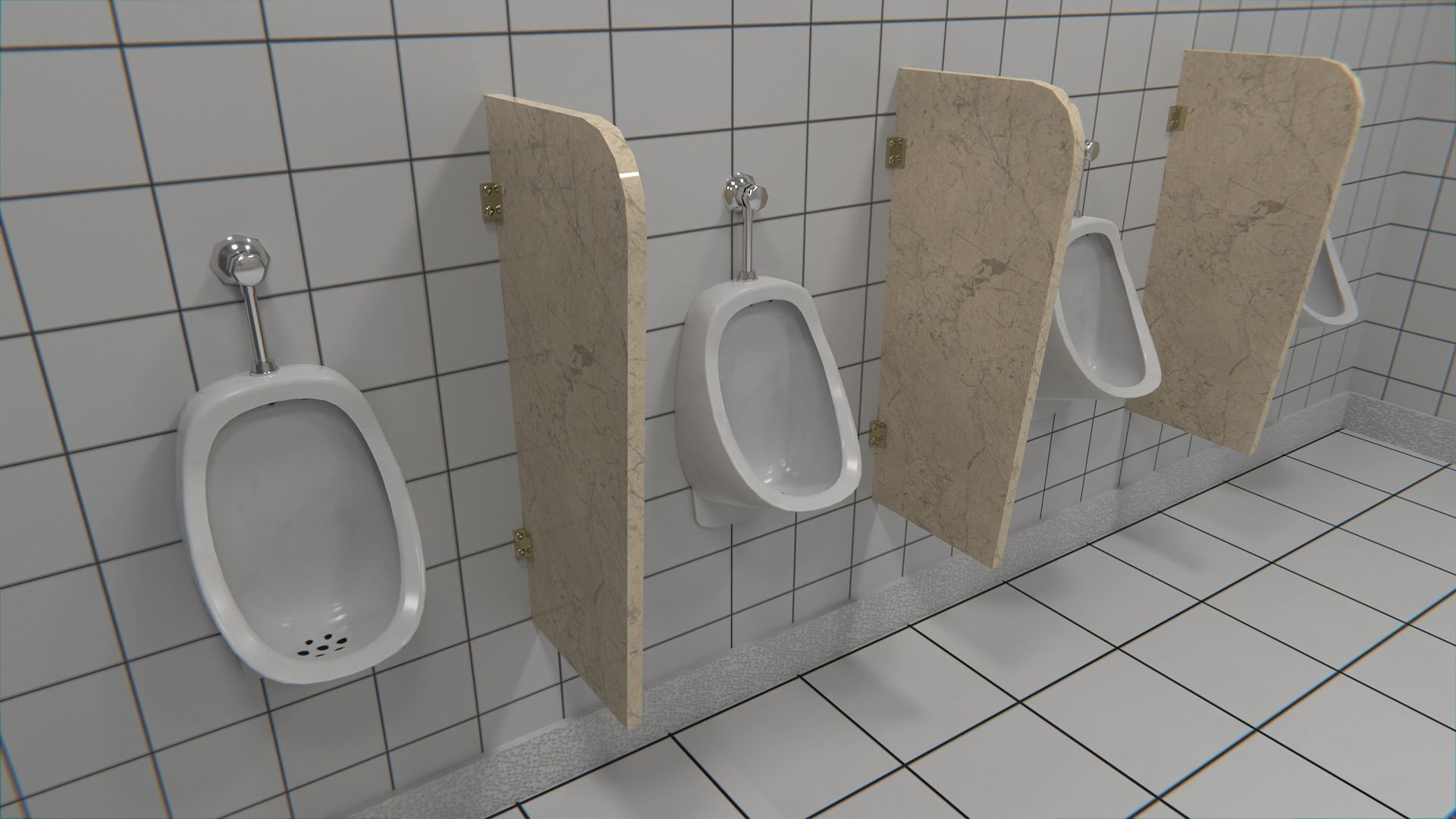Public Restroom Modular Pack Low-poly 3D model_3