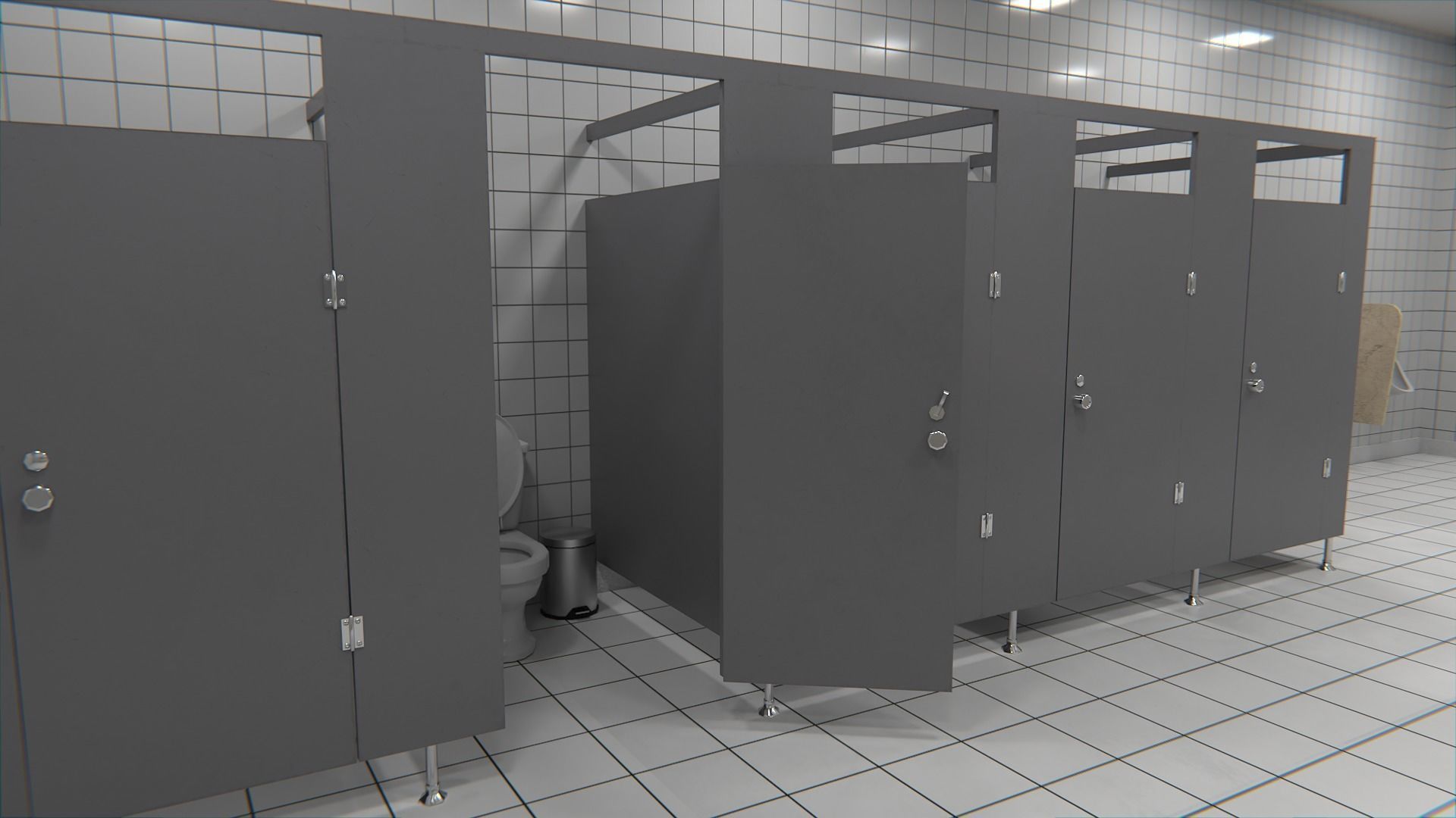 Public Restroom Modular Pack Low-poly 3D model_4