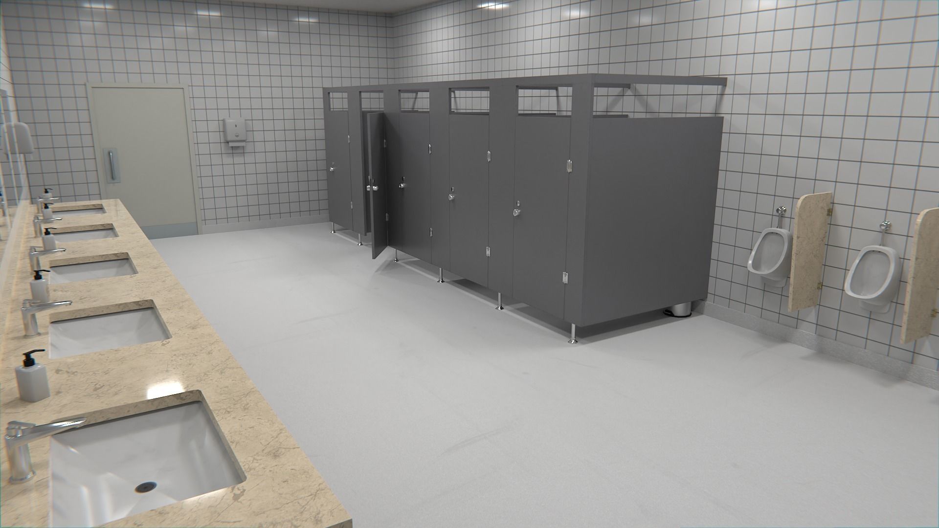 Public Restroom Modular Pack Low-poly 3D model_6