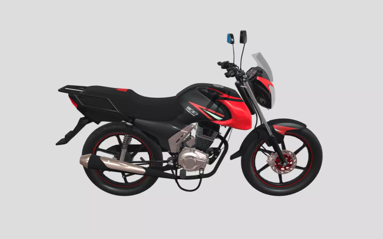 Motorbike - Motorcycle - red Low-poly 3D model