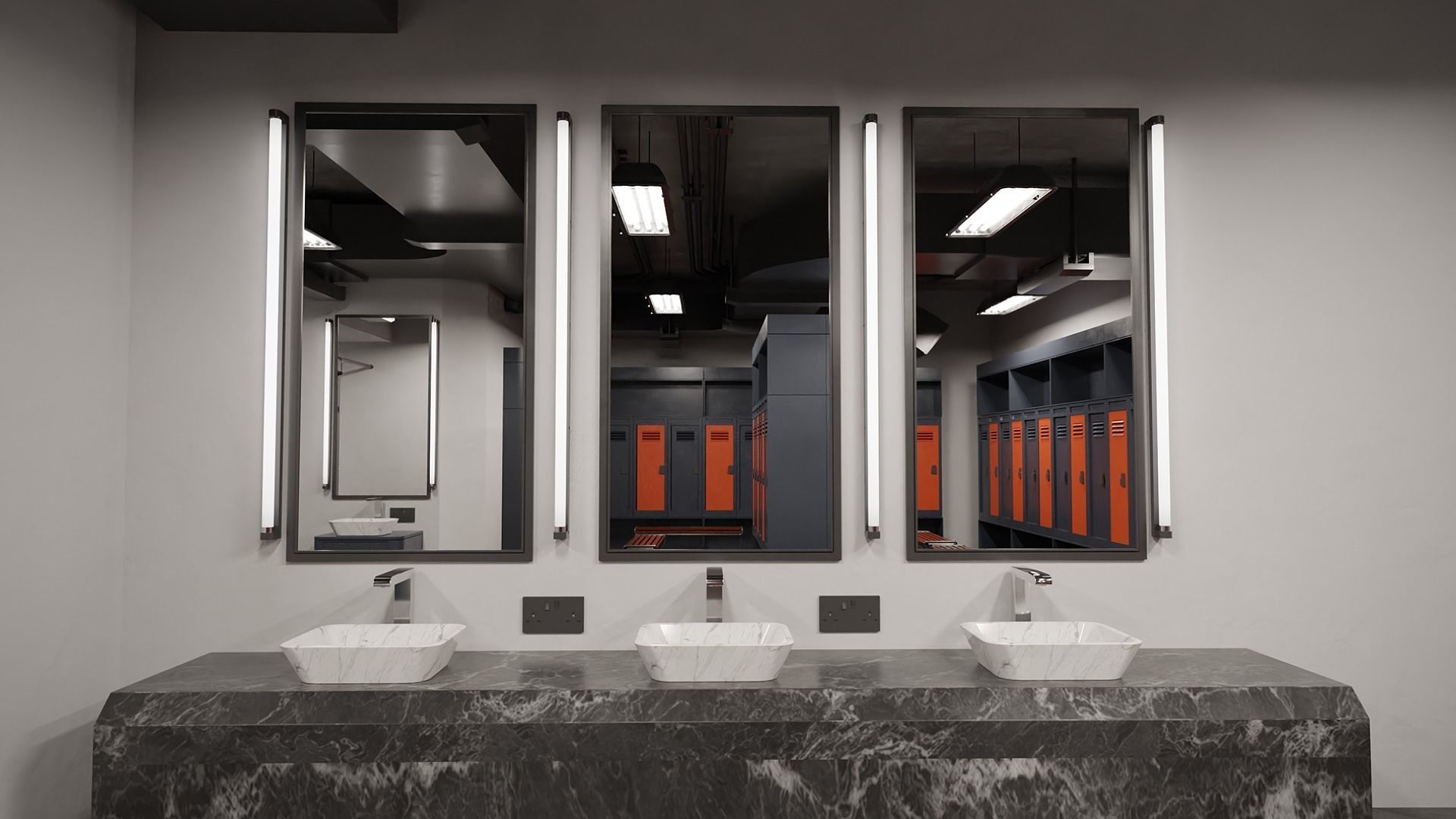 Modern Gym Locker Room Low-poly 3D model_11