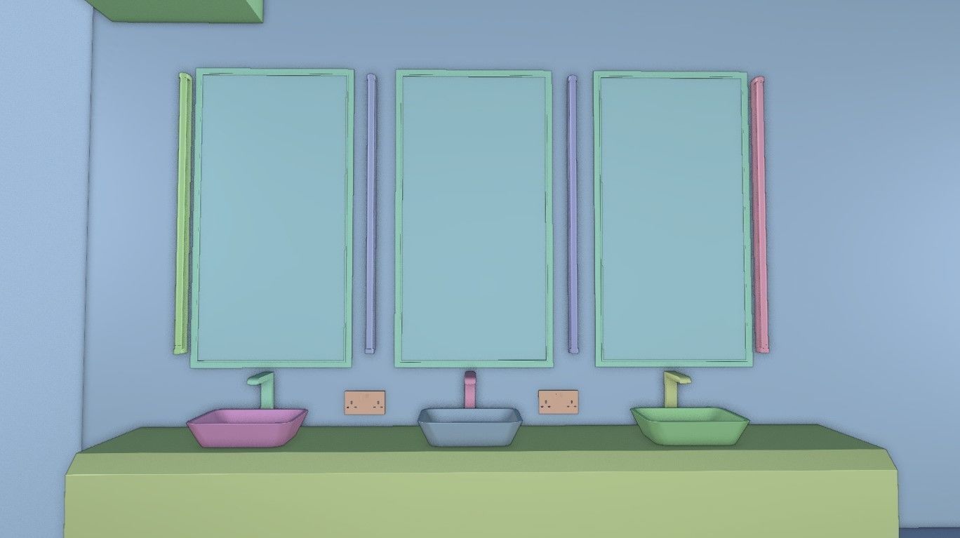 Modern Gym Locker Room Low-poly 3D model_19