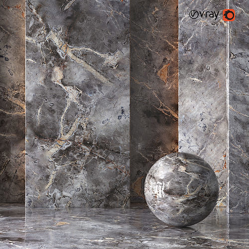 Luxury Gray Marble Material 8K-Seamless-Tileable-No 46 3D model