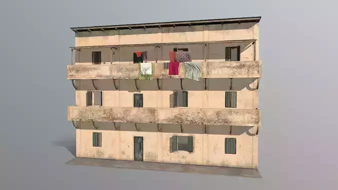 Old Building Low-poly 3D model