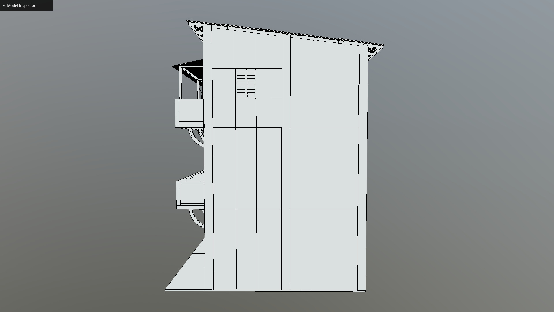 Old Building Low-poly 3D model_7