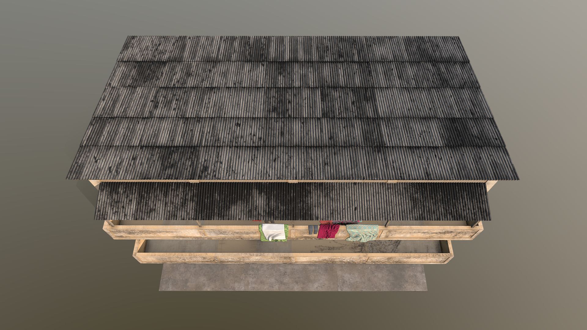 Old Building Low-poly 3D model_12