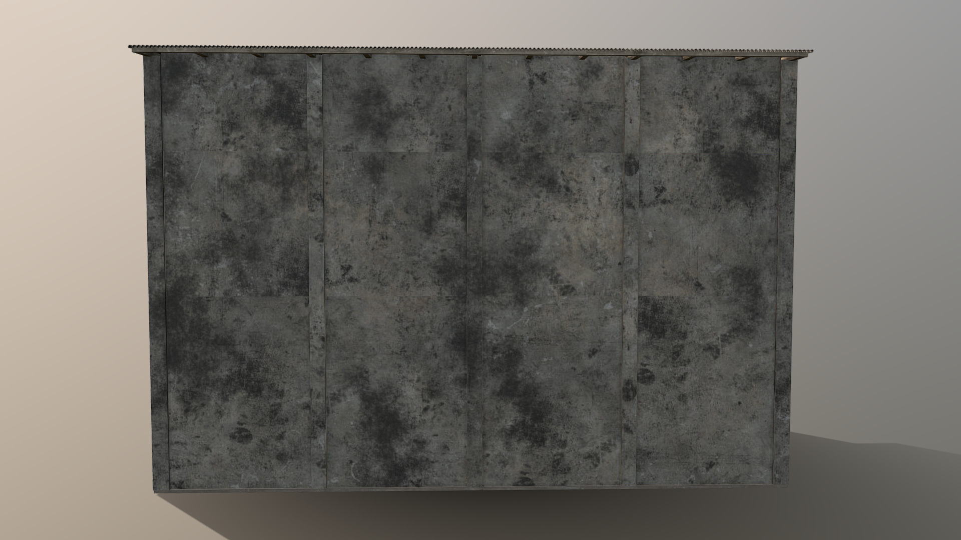 Old Building Low-poly 3D model_8