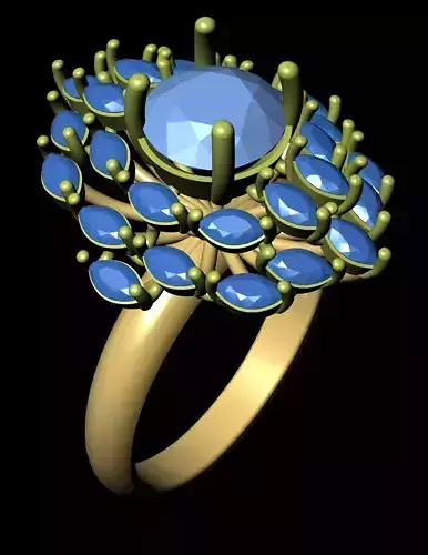 Women Cocktail Ring 3D print model