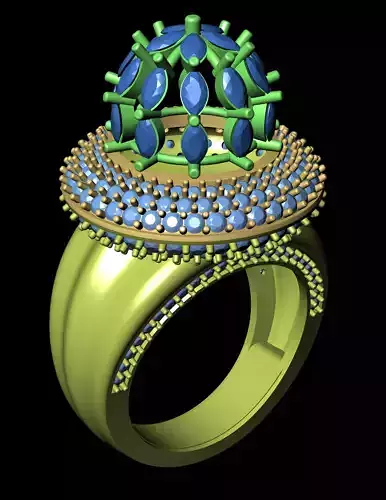 Women Cocktail Ring 3D print model