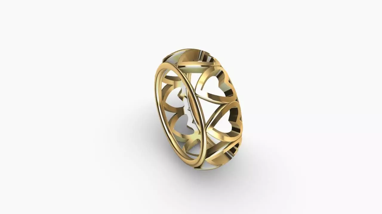 heart ring multi size 3D print model