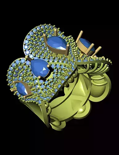 Women Cocktail Ring 3D print model