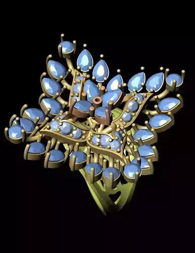 Women Cocktail Ring 3D print model