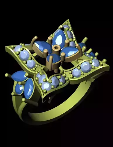 Women Cocktail Ring 3D print model