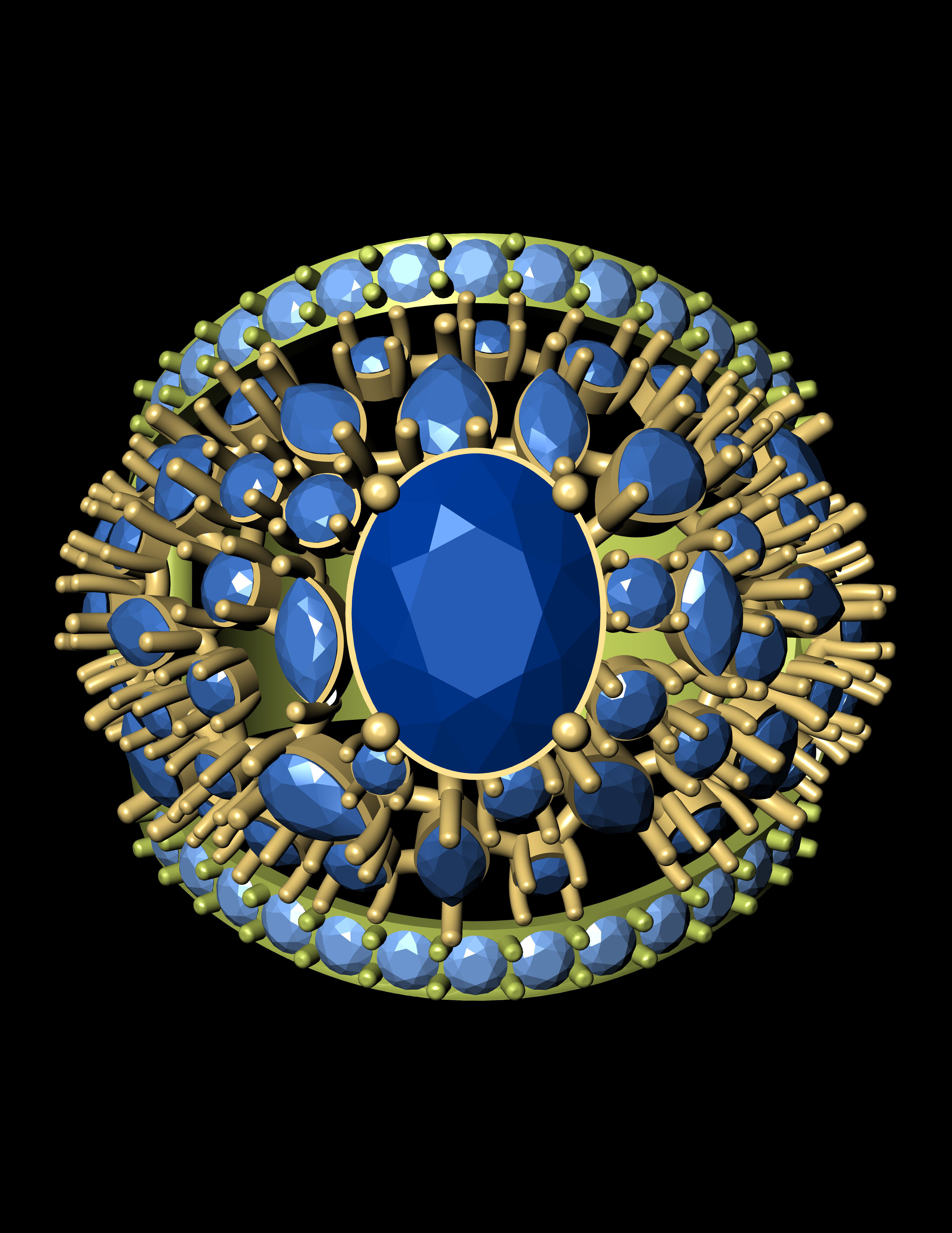 Women Cocktail Ring 3D print model 3D print model_4