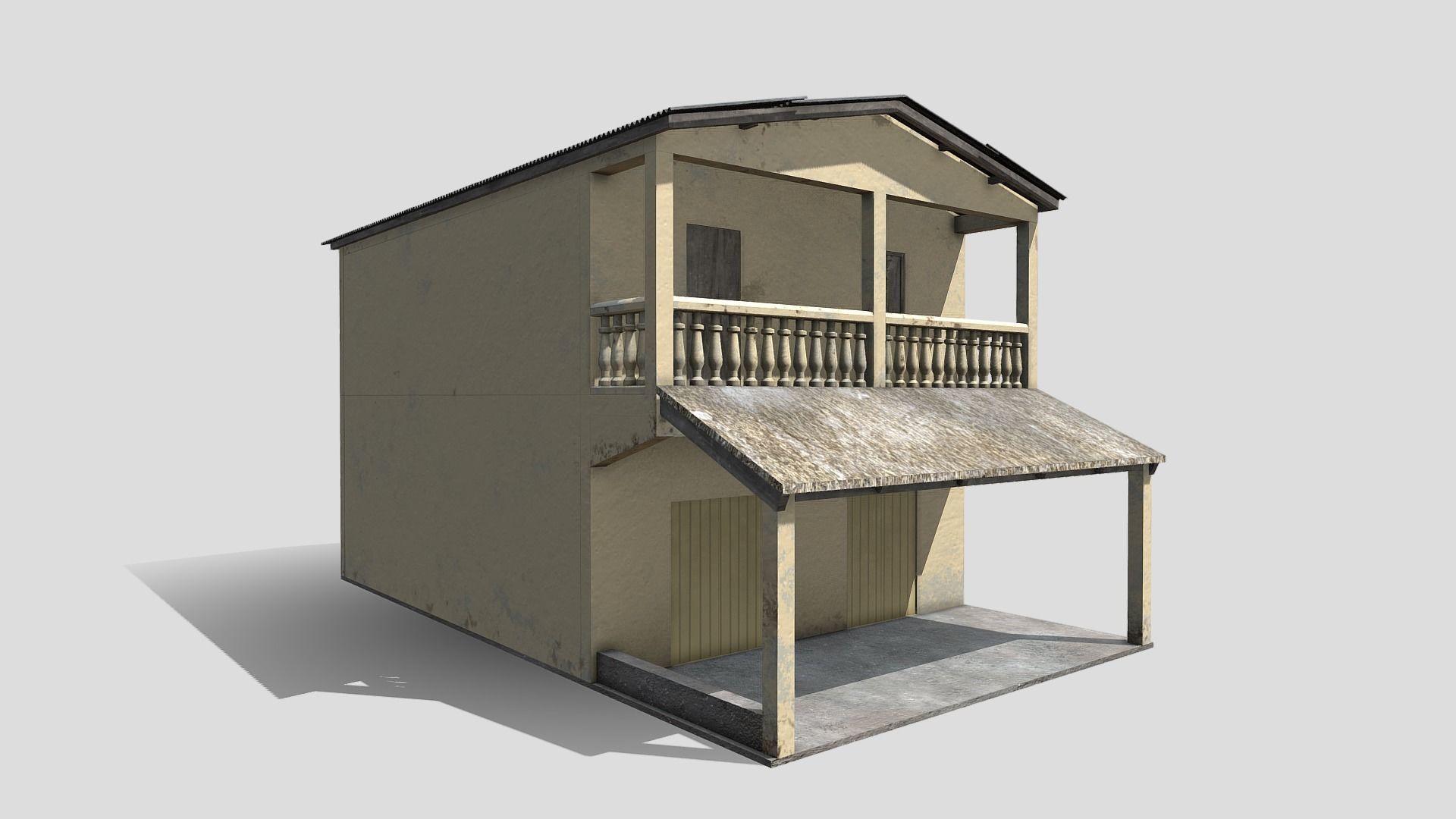 Simple House Low-poly 3D model_10