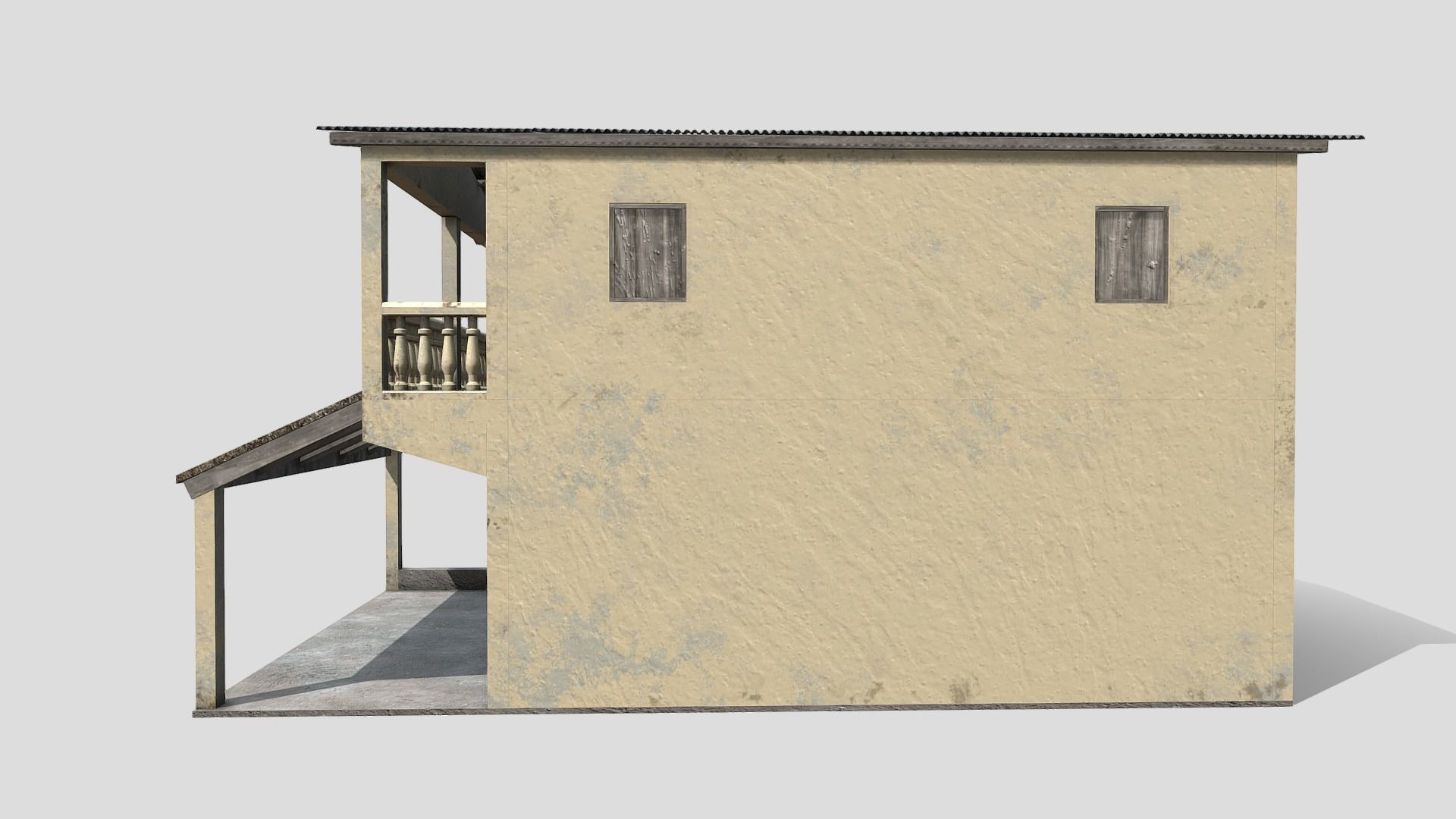 Simple House Low-poly 3D model_2