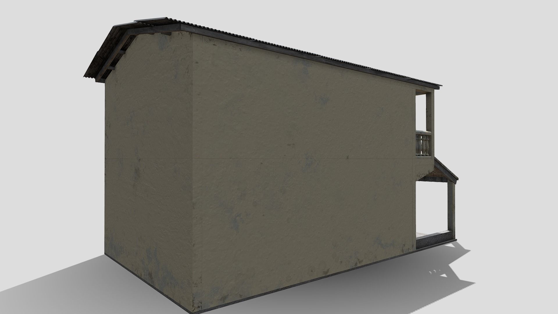 Simple House Low-poly 3D model_6