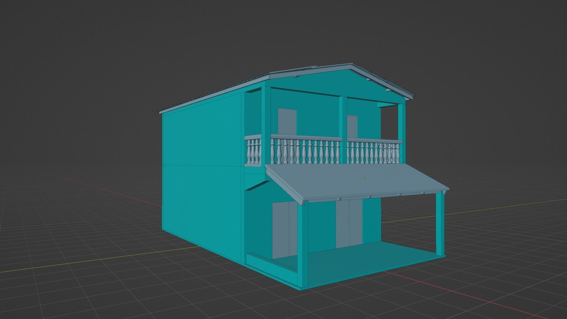 Simple House Low-poly 3D model_12