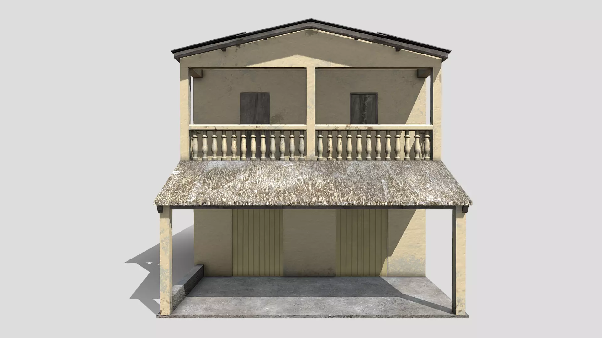 Simple House Low-poly 3D model_0