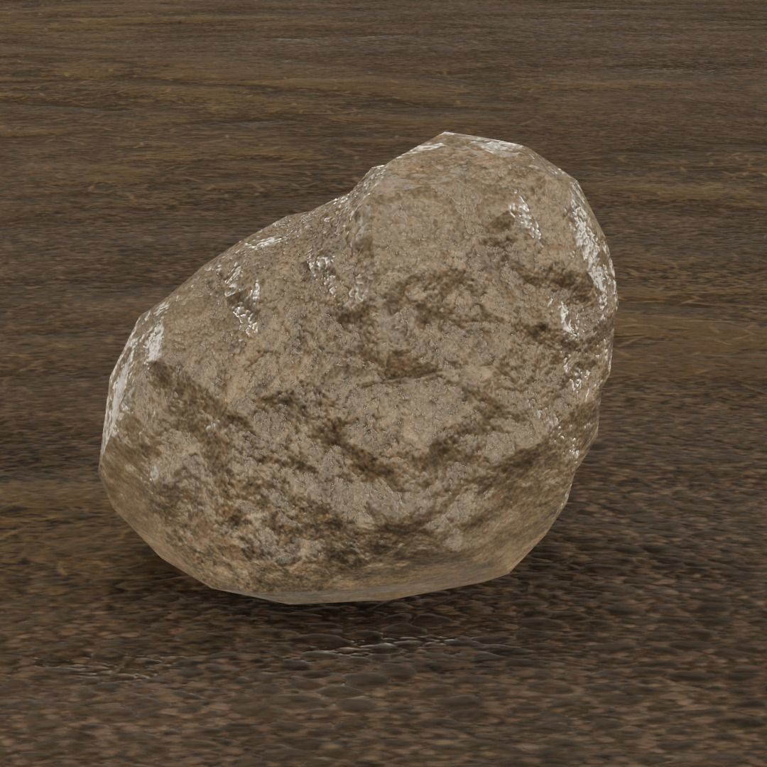 3D Game-Ready Rock Model Free low-poly 3D model_3