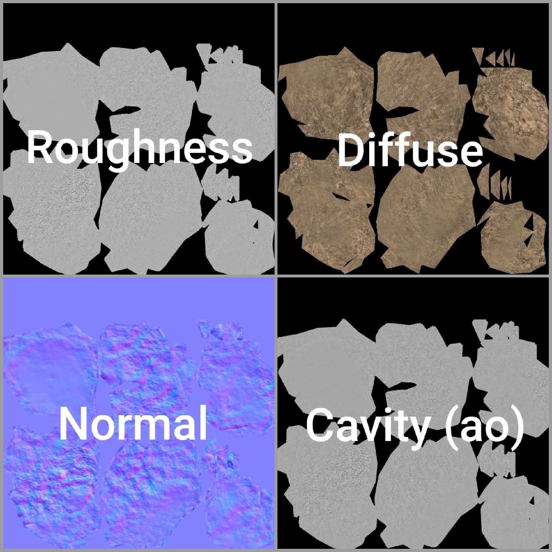 3D Game-Ready Rock Model Free low-poly 3D model_12