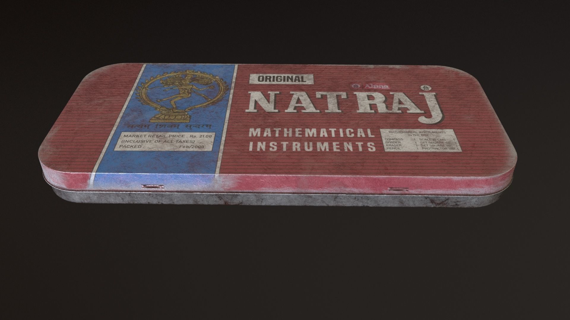 geometry compass box 3D model_1