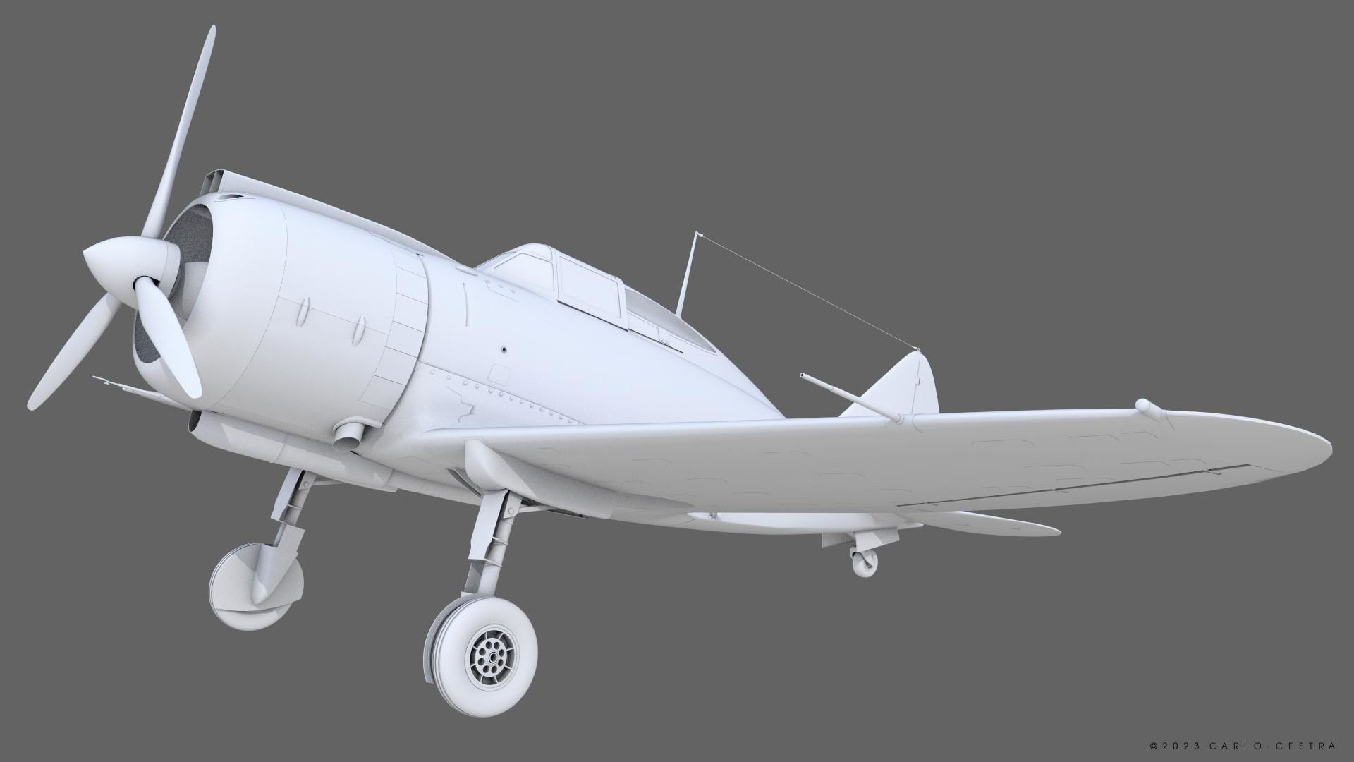 Re2000 Falco I - Catapult version - Rigged Low-poly 3D model_20