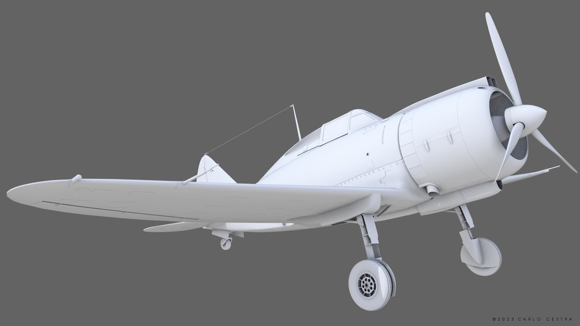 Re2000 Falco I - Catapult version - Rigged Low-poly 3D model_17