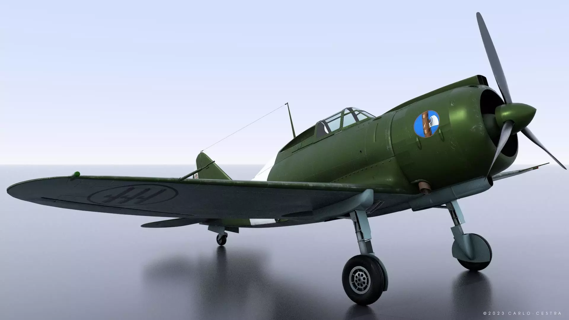 Re2000 Falco I - Catapult version - Rigged Low-poly 3D model_0