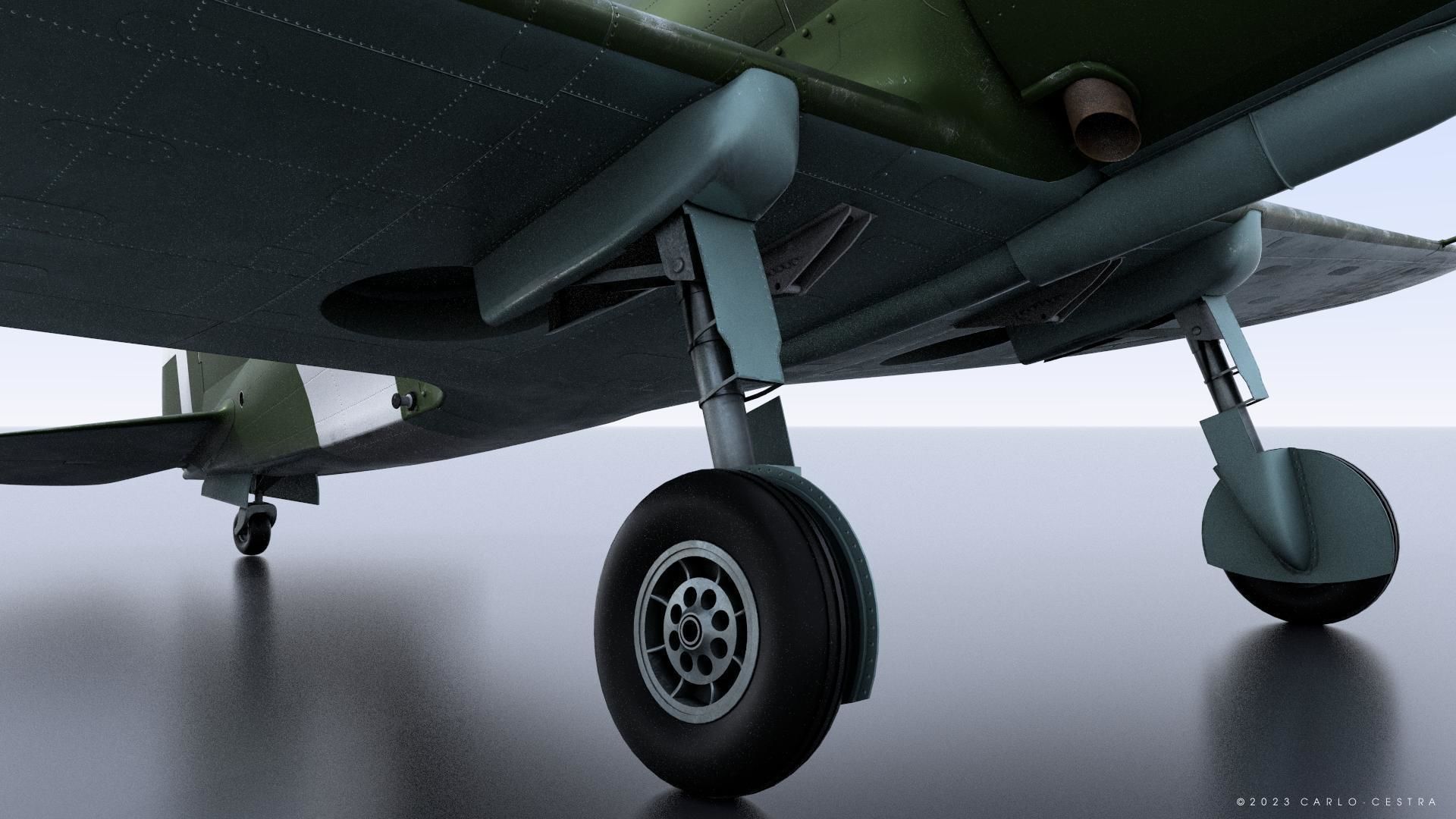 Re2000 Falco I - Catapult version - Rigged Low-poly 3D model_8