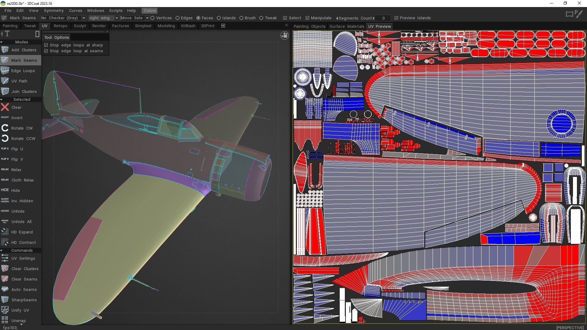 Re2000 Falco I - Catapult version - Rigged Low-poly 3D model_12
