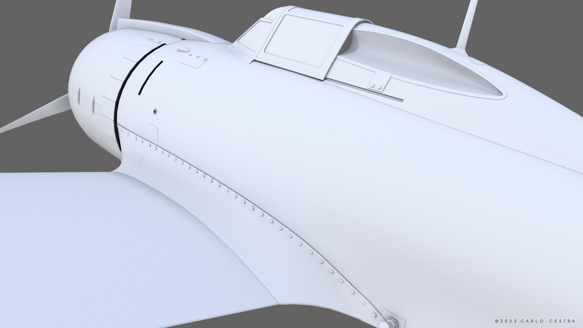 Re2000 Falco I - Catapult version - Rigged Low-poly 3D model_21