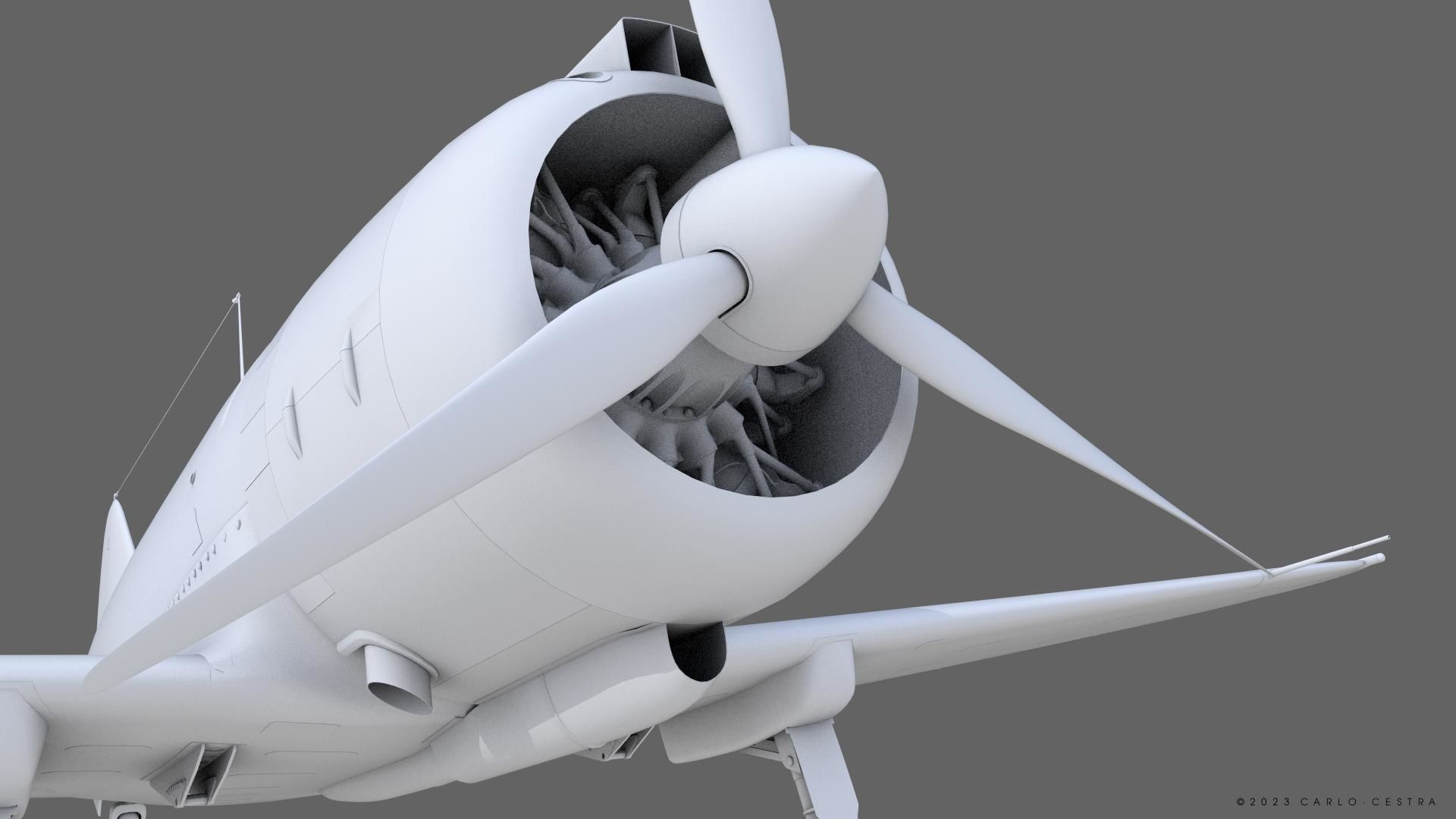 Re2000 Falco I - Catapult version - Rigged Low-poly 3D model_22