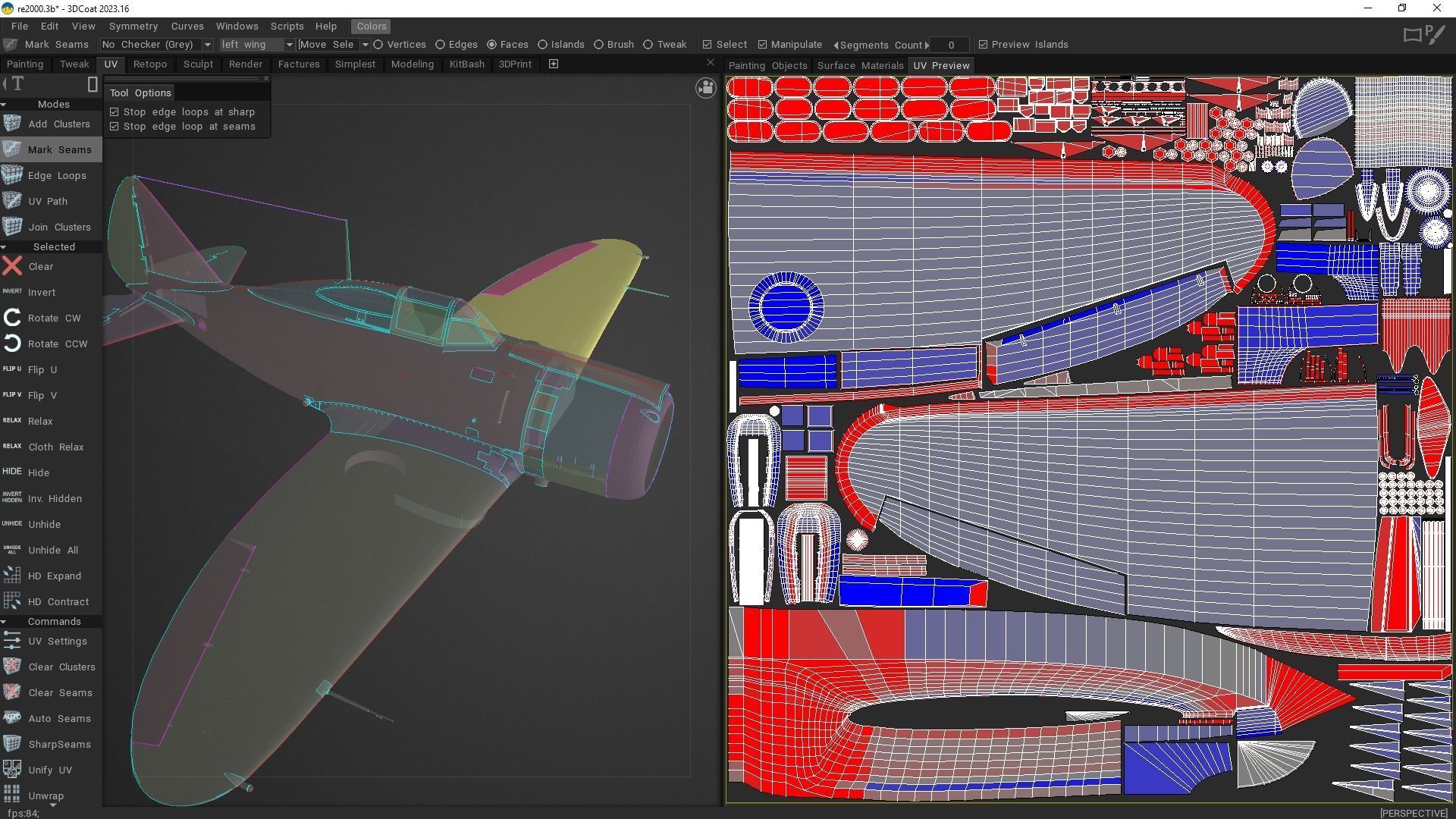 Re2000 Falco I - Catapult version - Rigged Low-poly 3D model_11