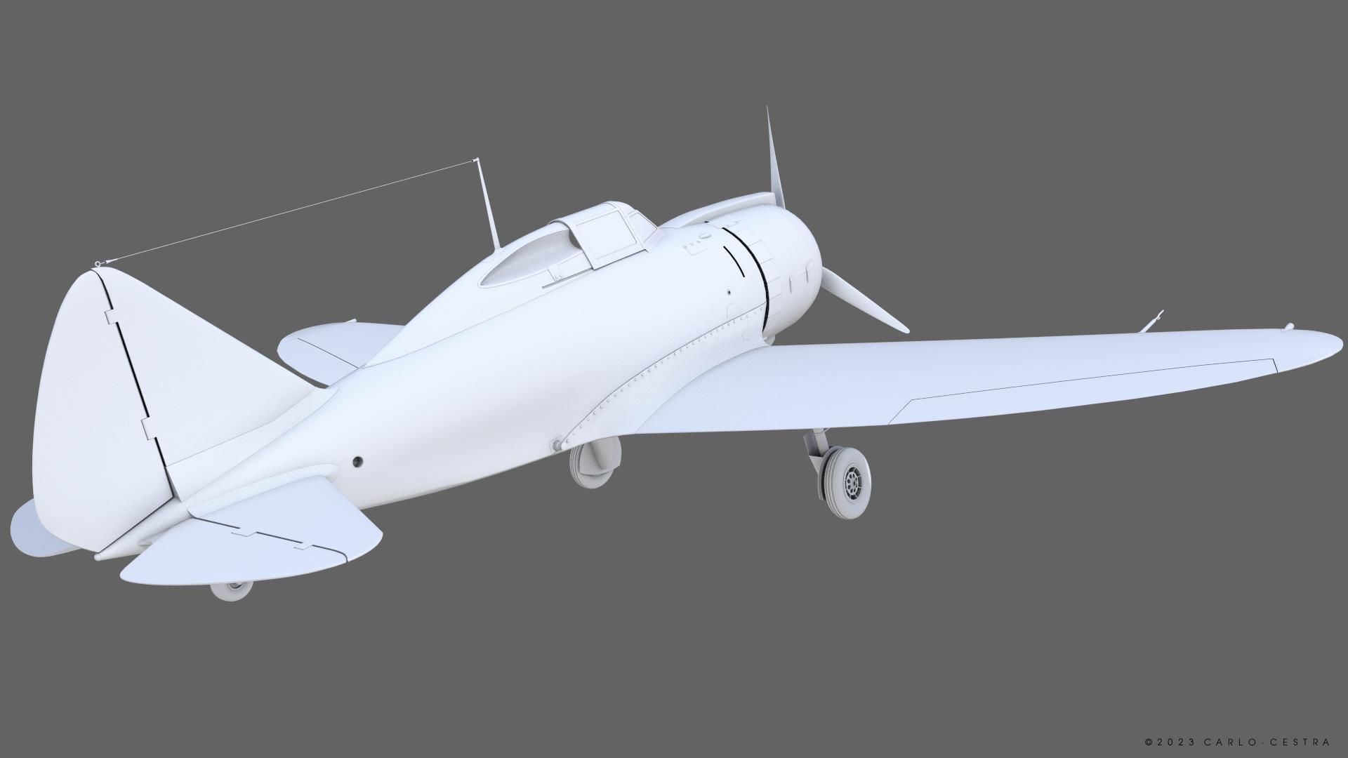 Re2000 Falco I - Catapult version - Rigged Low-poly 3D model_18