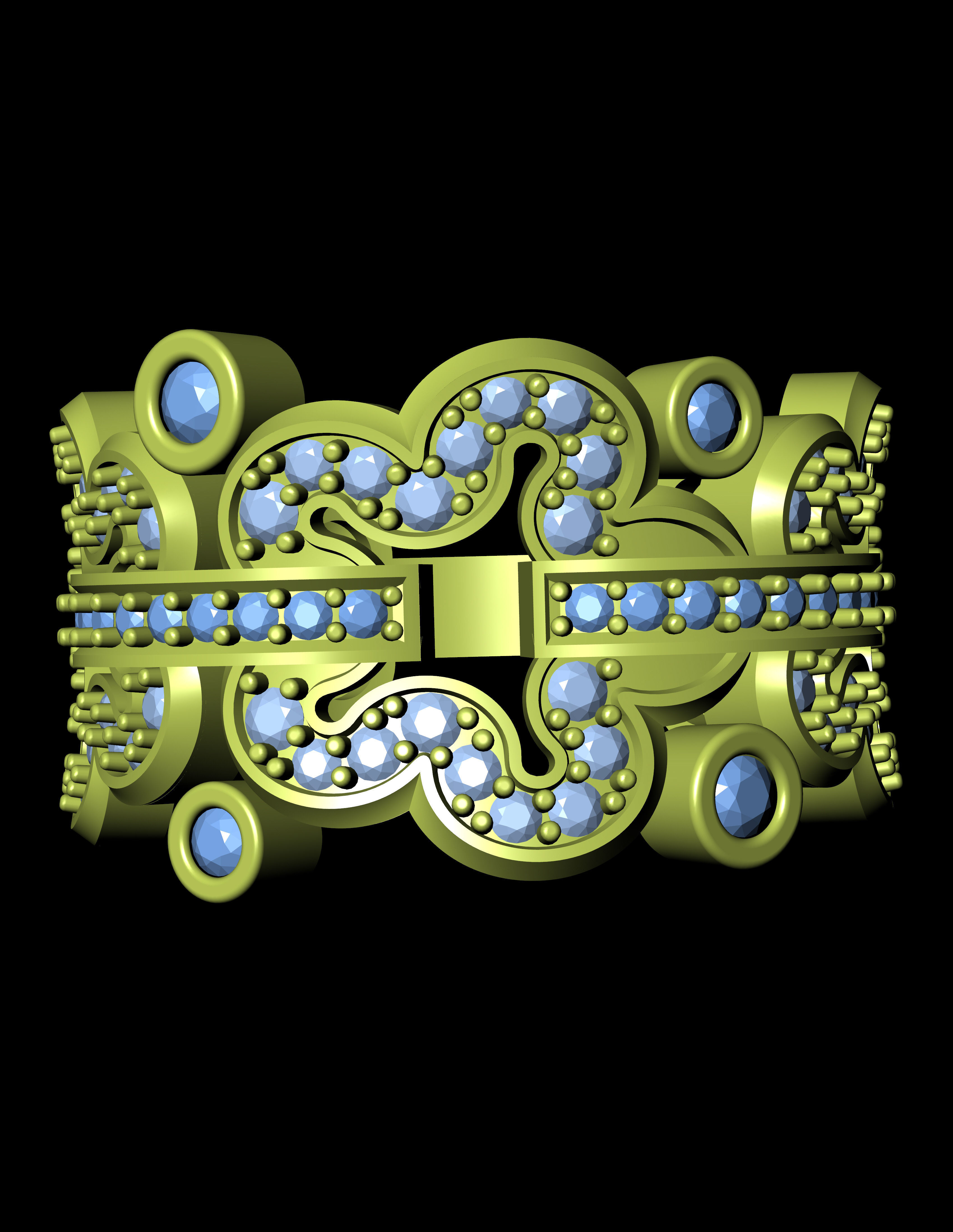 Women Cocktail Ring 3D print model 3D print model_1